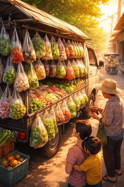 粉專揭泰國「菜籃車」殘酷真相　窮人買菜看似便宜單價比市場還高