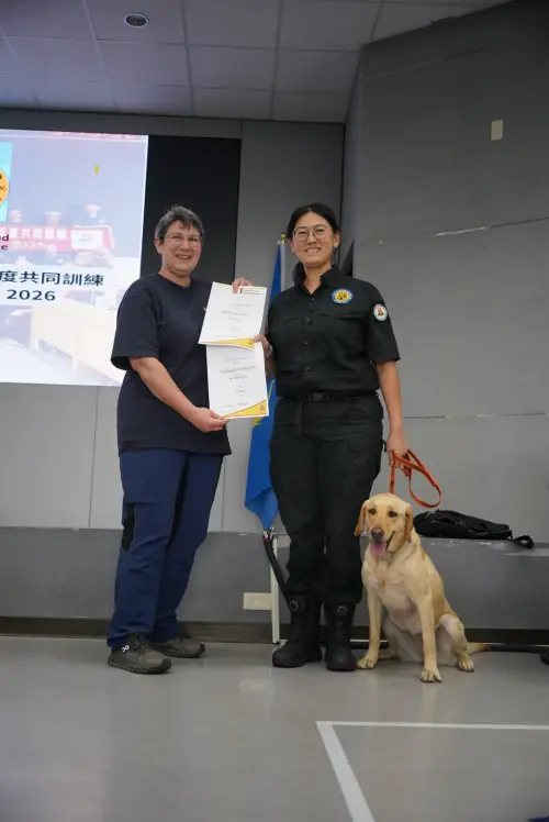 警犬Uhoo奪德國高級追蹤認證　中市警犬隊偵查能力再升級