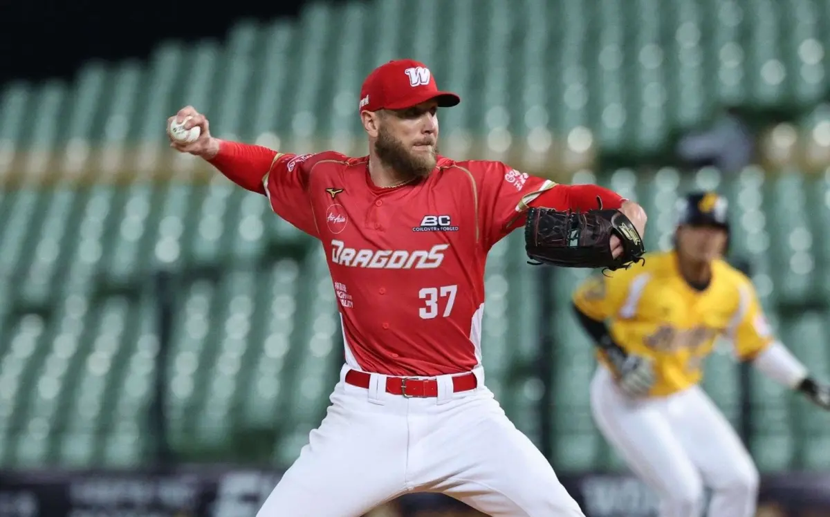 ▲味全龍洋投鋼龍生涯對中信兄弟先發39次，已經追平隊友伍鐸，成為龍隊最常遇到兄弟的先發投手。（圖／味全龍提供,2026.4.23）