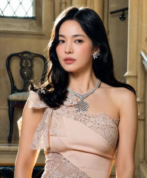 ▲▼宋慧喬難得以一頭烏黑大捲長髮出席珠寶活動，展現不同風情。（圖／翻攝自搜狐娛樂微博）