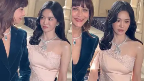 ▲▼宋慧喬難得以一頭烏黑大捲長髮出席珠寶活動，展現不同風情。（圖／翻攝自搜狐娛樂微博）