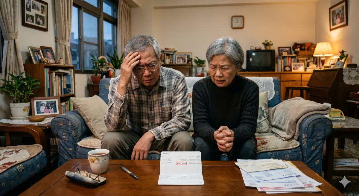 ▲一對夫妻為求公平，把退休金給2位兒子當買房頭期款，現在面臨「老年破產」危機。（圖／Gemini AI生成／NOWNEWS監製）