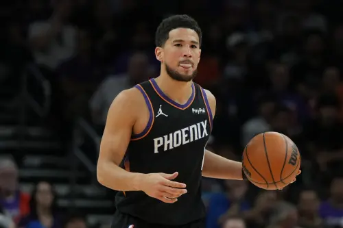 ▲鳳凰城太陽一哥布克（Devin Booker）4年2億5135萬美元的超級頂薪合約非常昂貴，但過去幾年他的三分命中率持續下滑。（圖／美聯社／達志影像