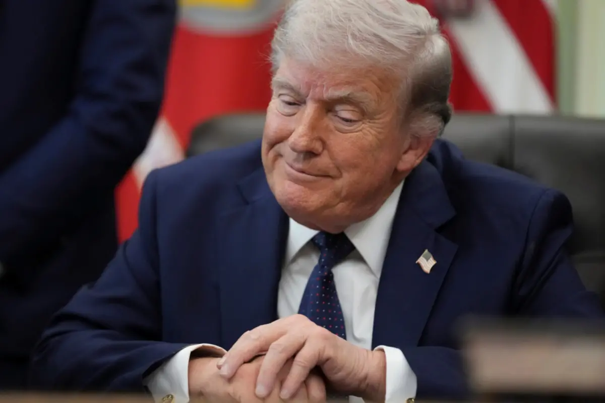 ▲美國總統川普（Donald Trump）最新在社群媒體發文表示，出色的就業報告「理應讓股市上漲而不是下跌」。（圖／美聯社／達志影像）