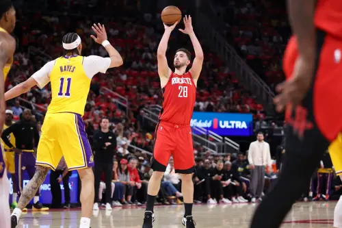 ▲今天第三節火箭單節三分球9投0中，前三節三分球28投7中，全場39投11中，僅有28%，反觀對手是41%。（圖／路透／達志影像）