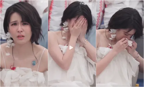 ▲曾沛慈聽到者來女要被淘汰，忍不住掉淚，最後更是摀著臉痛哭。（圖／微博＠柚子娛樂）