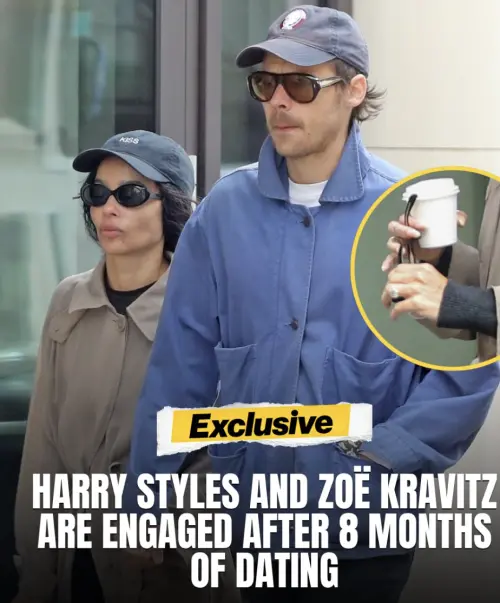 ▲柔伊克拉維茲（左）和哈利史泰爾斯(右）一起上街，她手上的戒指引發外界對於他們已經訂婚的揣測。（圖／摘自 IG@pagesix)