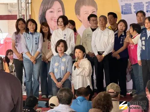 ▲台中市長盧秀燕今天到高雄為國民黨高雄市長參選人柯志恩站台時表示，柯志恩對高雄「一往情深」，若有機會當市長，一定會用媽媽的心來照顧市民。(圖／記者郭俊暉攝,2026.04.26)