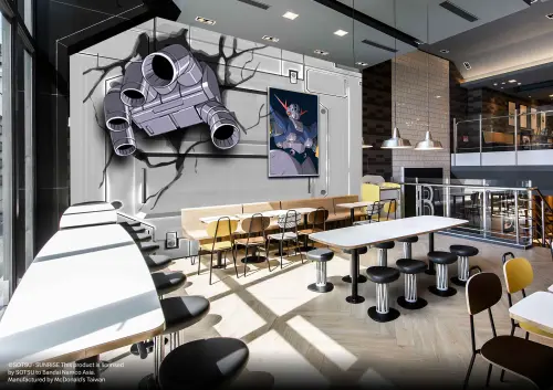 ▲3樓重現吉翁公國入侵的破壞場面，張力十足。（圖／麥當勞提供）