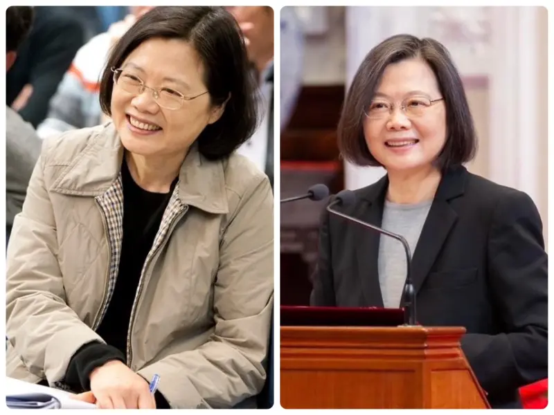    ▲前總統蔡英文早期的寬鬆外套穿搭，到後期改穿版型俐落的套裝，配上招牌「小英頭」，形塑可靠且專業的女性領導人形象。（圖／蔡英文臉書）  