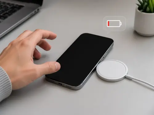 ▲之前有部分iPhone17系列用戶反映，手機在電池完全耗盡後，即使接上USB-C充電線也無法立即開機。（圖／ChatGPT生成，周淑萍監製）