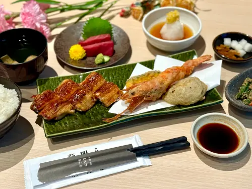 ▲うなぎ四代目菊かわ「柚見・海味盛合御膳」。（圖／記者蕭涵云攝）