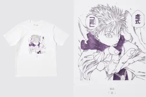 ▲UNIQLO「五條悟虛式茈」印花上衣熱銷，本身設計出色，不同角度觀看還能產生紫色金屬光澤。（圖／台灣UNIQLO官網）