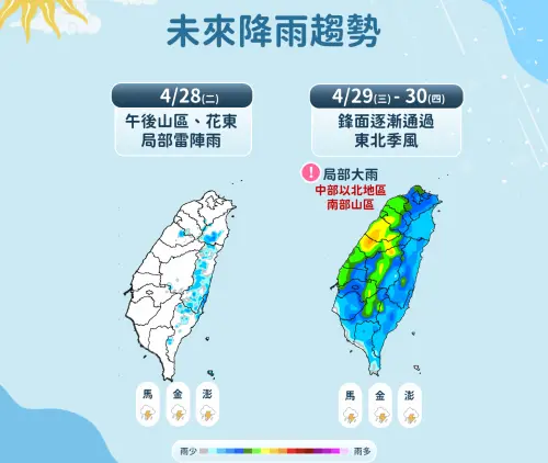 天氣／雷雨鋒面周三開轟！中部以北雨下最大　全台降溫只剩18度