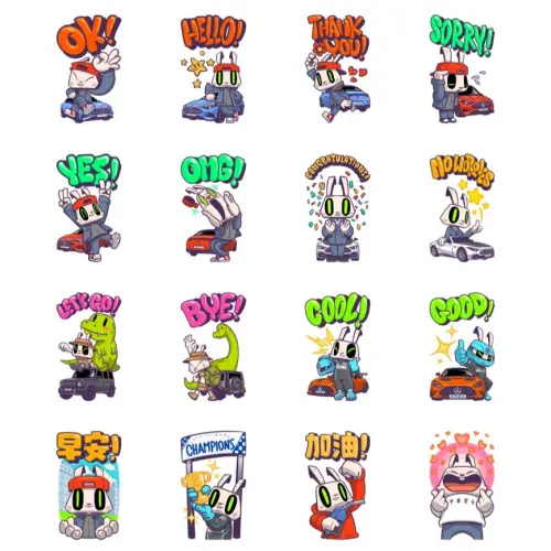 ▲LINE免費貼圖「中華賓士 × BOUNCE 限定大貼圖」。（圖／取自LINE）