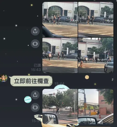 ▲外勤隊員在街頭狂拍走路中的清涼美女，內勤指示「立即前往攔查」。（圖／江肇國提供，2026.04.28）