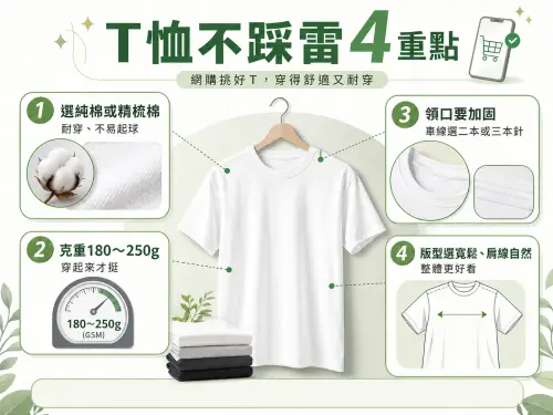 ▲永樂市場布哥提到，挑選T恤時留意材質、克重、領口車線、版型等細節，就能降低買到軟塌、鬆垮、起毛球素T的機率。（圖／ChatGPT生成，周淑萍監製）