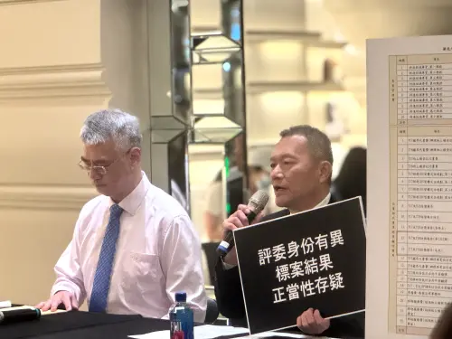 ▲微風集團上月29日召開記者會提出強烈質疑，由微風副總經理高銘頂出席並說明（圖右）。（圖／記者鍾怡婷攝）