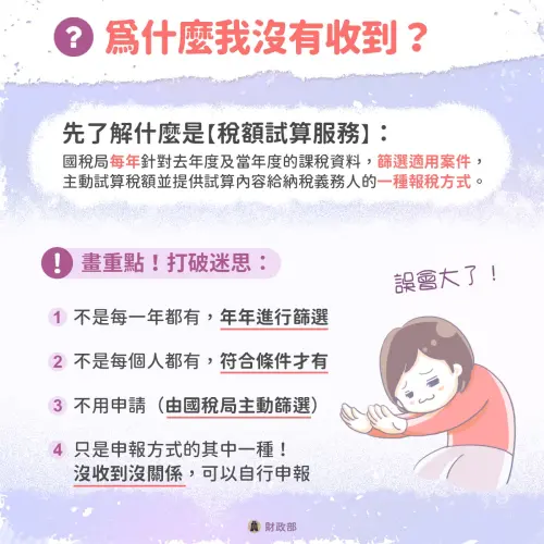 ▲紙本稅額試算通知書並不是每個人都會收到。（圖／財政部提供）