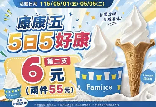 ▲五一勞動節全家霜淇淋6元多吃一支。（圖／全家family.com.tw）