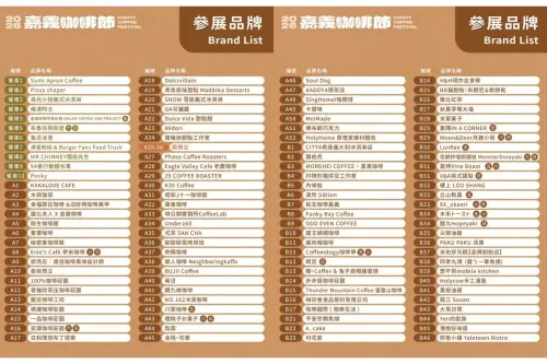 ▲「2026 嘉義咖啡節」攤商名單一覽（圖／嘉義咖啡節提供）