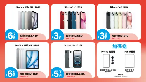 ▲二手機商品涵蓋iPhone 13至iPhone 16系列指定機型，以及 iPad Air M3、Magic Keyboard 等高需求裝置。（圖／官方提供）