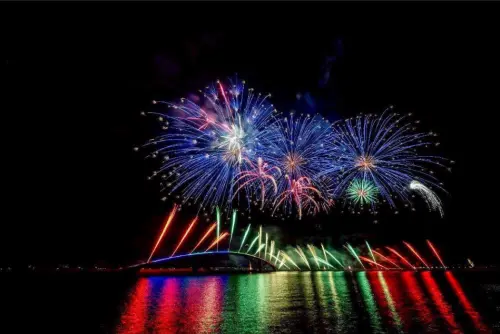 A trial fireworks display for the 2026 Penghu International Fireworks Festival prior to the official launch. (Penghu International Fireworks Festival official Facebook)