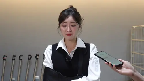 ▲安芝儇談到啦啦隊16年生涯首度缺席應援，突然在鏡頭前爆哭，跟隊友、球迷連說2次對不起。（圖／記者陳云茹攝）