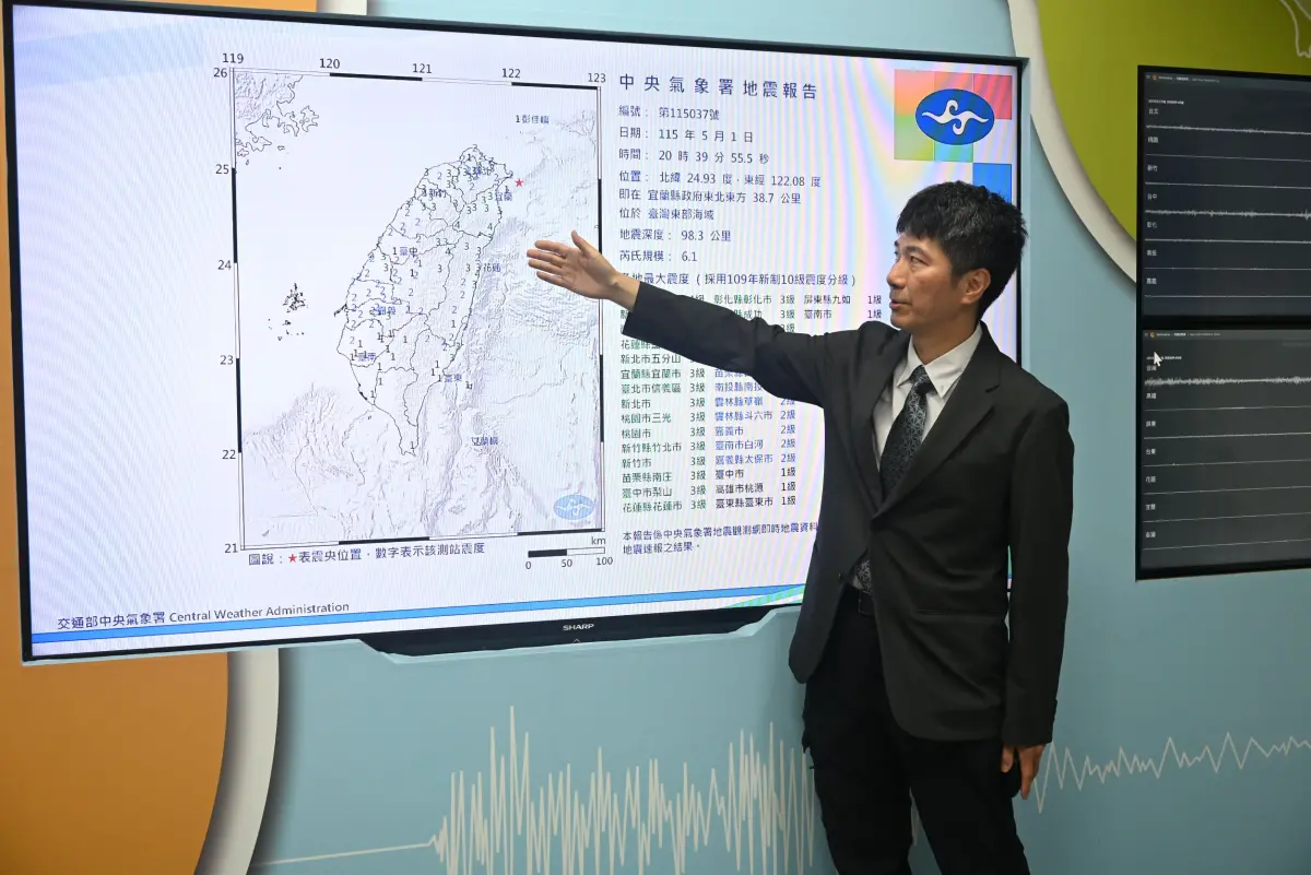 宜蘭6.1地震今年最大規模　氣象署：屬獨立事件、近3天恐會再搖！