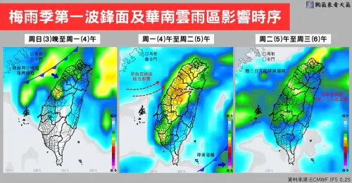 梅雨季首波鋒面明晚殺到！開工日全台連下3天雨　北部低溫剩17度