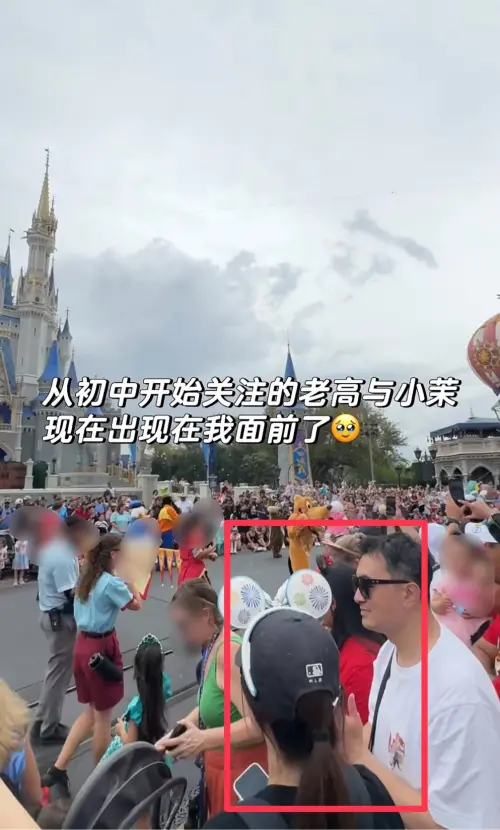 ▲一名中國網友表示自己今年3月時，才在美國迪士尼遇到老高與小茉約會。（圖／翻攝自小紅書）