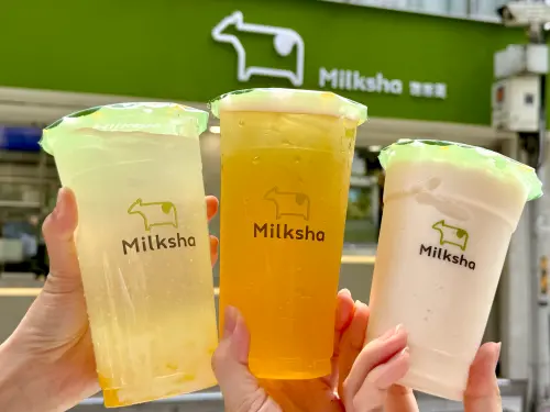 ▲迷客夏果然荔夏新品，左起：「荔荔蜜桃椰果」、「荔荔茉莉」、「荔多鮮奶果昔」。（圖／記者蕭涵云攝）