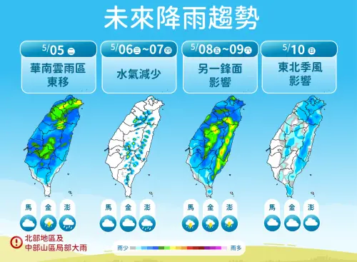 更猛雨勢要來了！氣象署：午後全台水氣暴增　明「立夏」濕冷17度