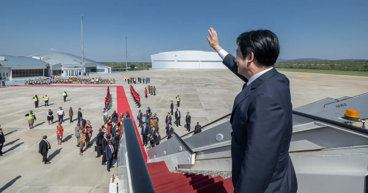 ▲賴清德搭乘搭乘史瓦帝尼國王專機往返台灣。（圖／總統府提供）