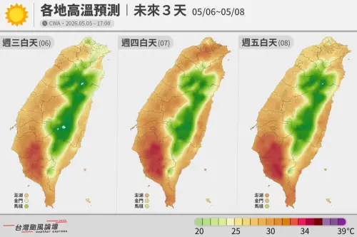 ▲鋒面雲雨帶今天上午遠離之後，台灣連續三天好天氣，溫差可以達到10度以上，民眾有感回暖。（圖/台灣颱風論壇）