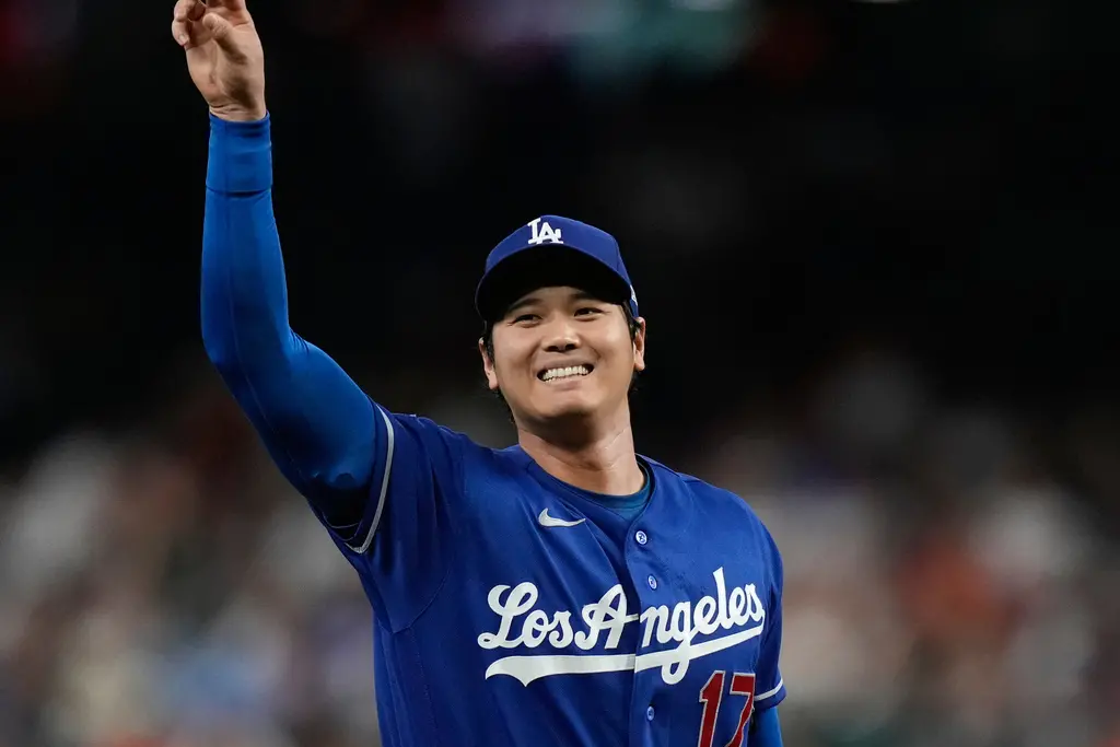 ▲大谷翔平今天在5局下面臨失分危機時，大谷連續飆出兩記超過162公里火球，隨後補上一顆橫移幅度達43公分的「魔球」掃地滑球。（圖／美聯／達志影像）