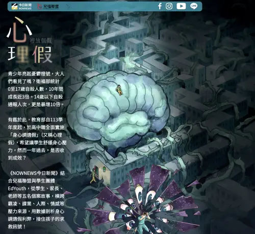 青少年心理假獲國際肯定　NOWNEWS入圍亞洲卓越新聞獎