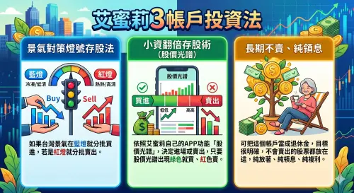 ▲艾蜜莉提供3帳戶投資法，根據不同策略進行投資。（圖／Gemini AI生成／NOWNEWS監製）