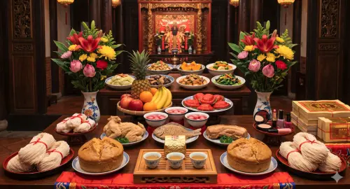 ▲媽祖誕辰祭拜供品與參拜禮節也有不少細節，包括水果數量宜單數、不可使用假花、插香建議使用非慣用手等。（圖／Gemini製圖、記者賴禹妡製）