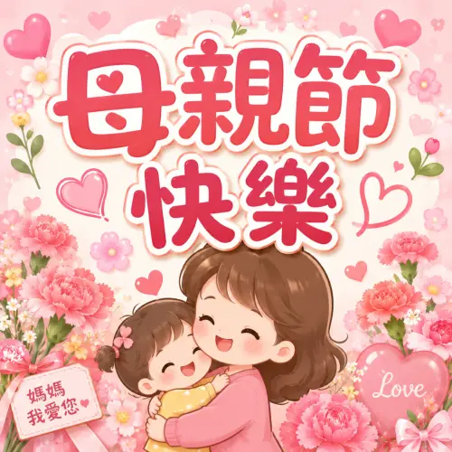▲2026「母親節快樂」免費祝福賀圖。（圖／AI生成／記者黃韻文監製）