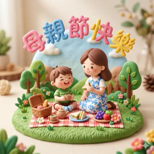 ▲2026「母親節快樂」免費祝福賀圖。（圖／AI生成／記者黃韻文監製）