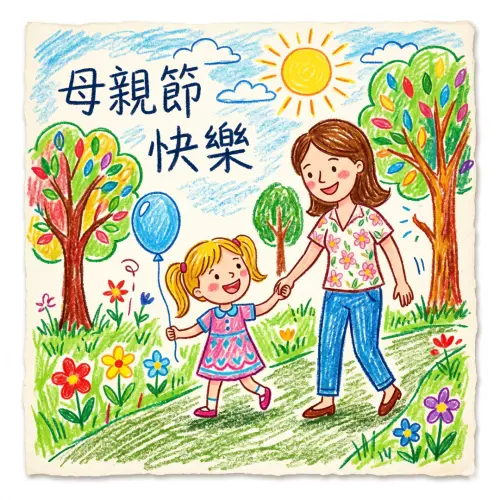 ▲2026「母親節快樂」免費祝福賀圖。（圖／AI生成／記者黃韻文監製）