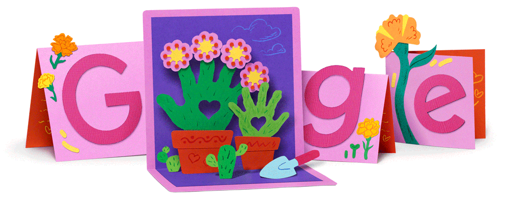 ▲Google Doodle換上「母親節」主題。（圖／Google提供）