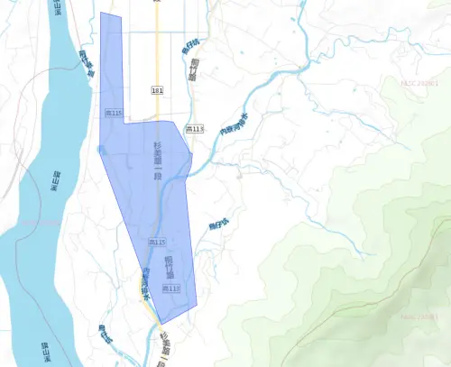 ▲高雄市杉林區5月11日停水影響範圍。（圖／台灣自來水公司）