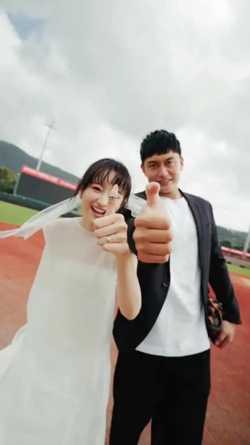 ▲味全龍球星劉基鴻（右）與台劇女演員葛昀萱（左）年初結婚，即將迎來新生命。（圖／翻攝葛昀萱IG＠yingxuange）