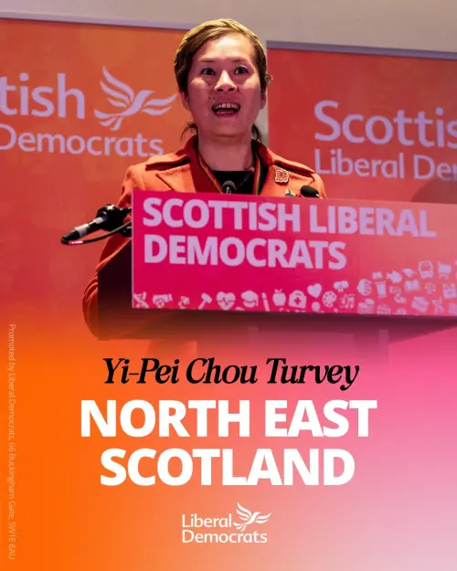 ▲出身台灣的周怡霈順利代表自由民主黨（Liberal Democrats）當選蘇格蘭議員。（圖／翻攝自自由民主黨臉書）