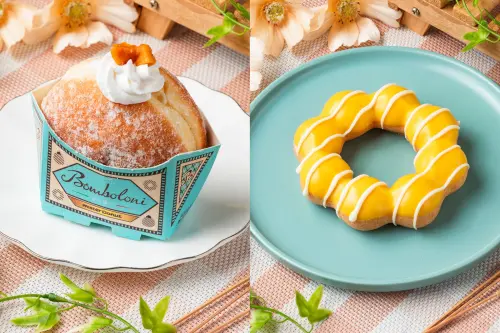 ▲Mister Donut夏季限定「芒果波波隆尼」、「鳳梨優格波堤」。（圖／Mister Donut提供）
