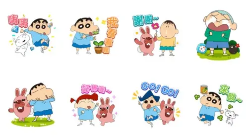 ▲LINE免費貼圖「LINE Pokopoko × 蠟筆小新」。（圖／取自LINE）