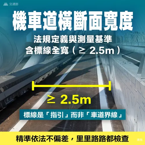 ▲交通部公路局曾出面澄清，淡江大橋機車專用道採分隔設計，橫斷面寬度為 2.5 公尺。（圖／交通部）