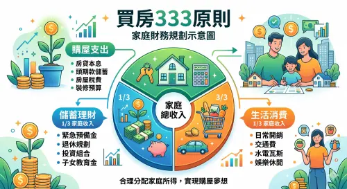 ▲蕭大立建議購屋族以「買房333原則」，規劃家庭收入。（圖／Gemini AI生成／NOWNEWS監製）